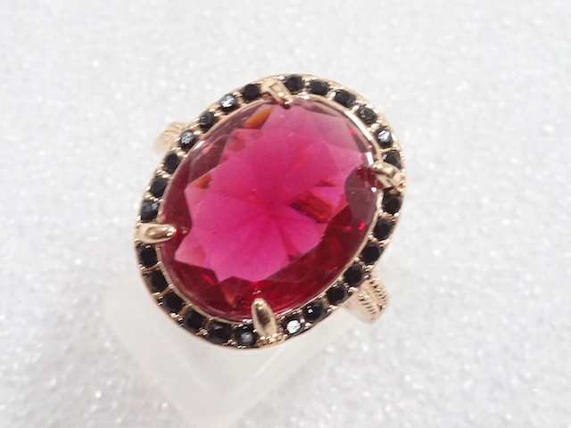 JAPANESE KIMONO / ANTIQUE COLORED STONE RING (SIZE 16.5)